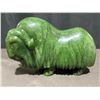 Image 8 : Three Real Jade Muskox Figures with Heavy Stone Base