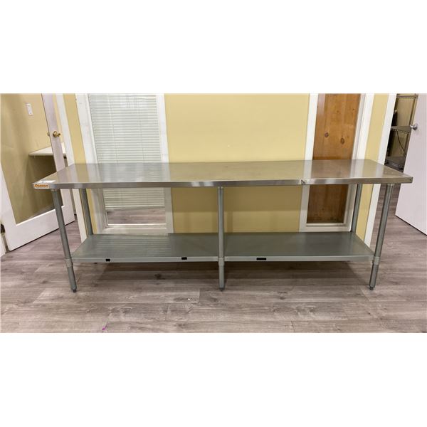 OMEGA STAINLESS STEEL COMMERCIAL PREPARATION TABLE APPROX 96"L X 24"D X 35"H