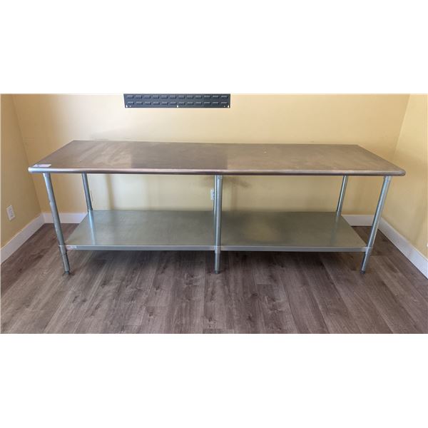 STAINLESS STEEL COMMERCIAL PREPARATION TABLE APPROX 96"L X 30"D X 35"H