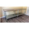 Image 2 : STAINLESS STEEL COMMERCIAL PREPARATION TABLE APPROX 96"L X 30"D X 35"H