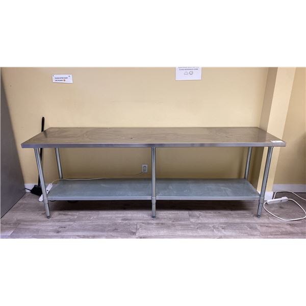 STAINLESS STEEL COMMERCIAL PREPARATION TABLE APPROX 96"L X 24"D X 34.5"H