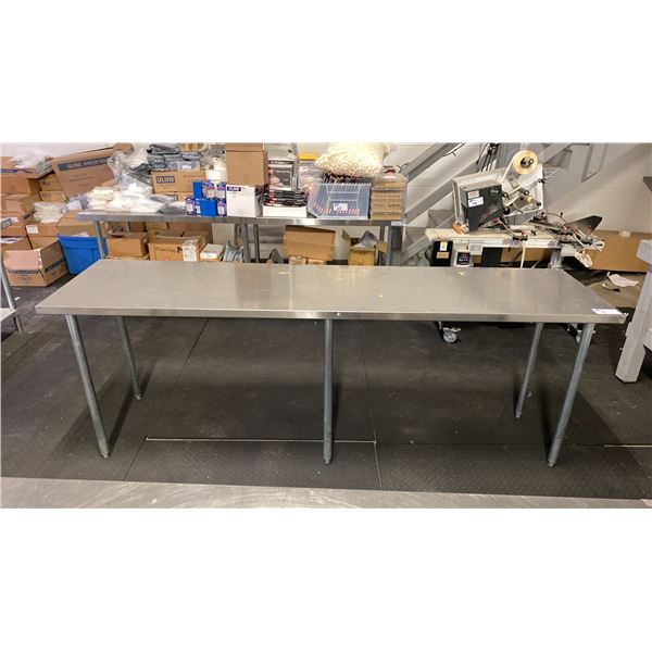 OMEGA STAINLESS STEEL COMMERCIAL PREPARATION TABLE APPROX 96"L X 24"D X 34"H