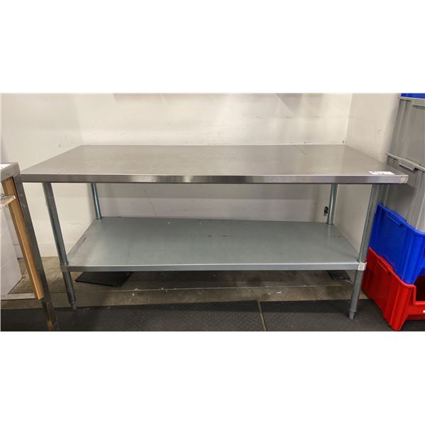 STAINLESS STEEL COMMERCIAL PREPARATION TABLE APPROX 72"L X 30"D X 35"H