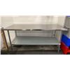 Image 1 : STAINLESS STEEL COMMERCIAL PREPARATION TABLE APPROX 72"L X 30"D X 35"H
