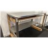 Image 2 : STAINLESS STEEL COMMERCIAL PREPARATION TABLE ON WOODEN BLOCKS APPROX 60"L X 30"D X 40"H