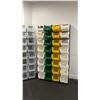 Image 3 : 4 SECTIONS OF GREY METAL ADJUSTABLE STORAGE BIN SHELVING WITH ASSORTED ULINE BINS- EACH SECTION