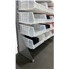 Image 2 : 4 SECTIONS OF GREY METAL ADJUSTABLE STORAGE BIN SHELVING WITH ASSORTED ULINE BINS- EACH SECTION