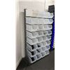 Image 2 : 3 SECTIONS OF GREY METAL ADJUSTABLE STORAGE BIN SHELVING WITH ASSORTED ULINE BINS- EACH SECTION