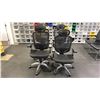 Image 2 : GROUP OF 4 ADJUSTABLE BLACK MESH MOBILE OFFICE CHAIRS