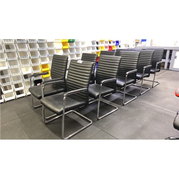 GROUP OF 10 BLACK PADDED CLIENT OFFICE CHAIRS