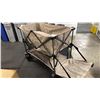 Image 4 : ULINE S-26110T, 2 TIER FOLDABLE UTILITY WAGON WITH ALL TERRAIN WHEELS *COLOR TAN*