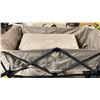 Image 5 : ULINE S-26110T, 2 TIER FOLDABLE UTILITY WAGON WITH ALL TERRAIN WHEELS *COLOR TAN*