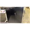 Image 1 : ULINE BLACK METAL 2 DOOR CABINET APPROX 36"W X 18"D X 42"H