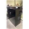 Image 2 : ULINE BLACK METAL 2 DOOR CABINET APPROX 36"W X 18"D X 42"H