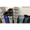 Image 4 : LARGE GROUP OF RUBBERMAID TRASH BINS & 2 WALL MOUNT ADJUSTABLE STORAGE BIN SHELVING UNITS