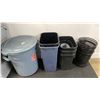Image 5 : LARGE GROUP OF RUBBERMAID TRASH BINS & 2 WALL MOUNT ADJUSTABLE STORAGE BIN SHELVING UNITS