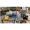Image 2 : BLACK MOBILE METRO STYLE RACK WITH ASSORTED CLEANING PRODUCTS, TRASH BIN LINERS, NITRILE GLOVES,
