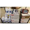 Image 3 : BLACK MOBILE METRO STYLE RACK WITH ASSORTED CLEANING PRODUCTS, TRASH BIN LINERS, NITRILE GLOVES,