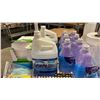Image 4 : BLACK MOBILE METRO STYLE RACK WITH ASSORTED CLEANING PRODUCTS, TRASH BIN LINERS, NITRILE GLOVES,