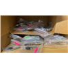 Image 5 : LIGHT WOOD/ GREY BASE BOOKSHELF WITH ASSORTED CANNABIS PRODUCTS- OIL PENS, ROLLING TRAYS, LABELS,