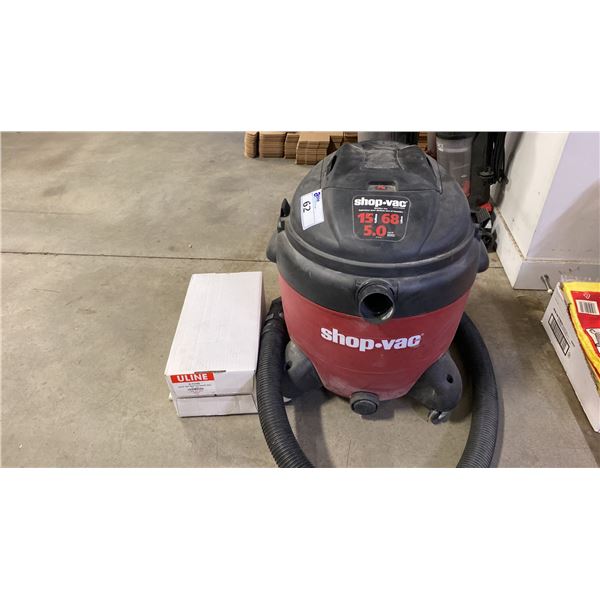 SHOP VAC 15 GALLON 5HP WET/DRY SHOP VAC WITH EXTRA BAGS