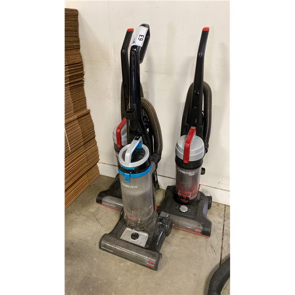 GROUP OF 3 BISSELL UPRIGHT BAGLESS VACUUMS