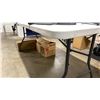 Image 2 : GROUP OF 3 ASSORTED PLASTIC FOLDING TABLES