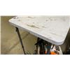 Image 5 : GROUP OF 3 ASSORTED PLASTIC FOLDING TABLES