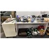 Image 2 : LARGE GROUP OF ASSORTED OFFICE ITEMS, 2 DESKS & SMALL MOBILE DESK/TABLE