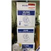 Image 9 : 2 WHITE ADJUSTABLE HEIGHT TABLES WITH ASSORTED OFFICE/SHIPPING SUPPLIES INCLUDING TAPE DISPENSERS,