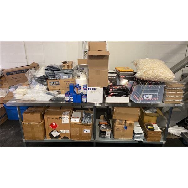 LARGE GROUP OF ASSORTED SHIPPING/PACKAGING ITEMS INCLUDING RECLOSABLE BAGS, LABELS, PACKING