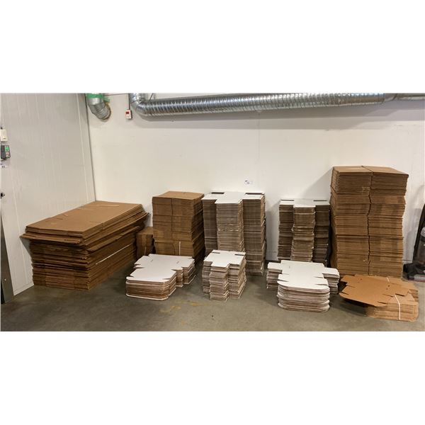 LARGE GROUP OF ASSORTED ULINE CORRUGATED CARDBOARD SHIPPING/STORAGE BOXES
