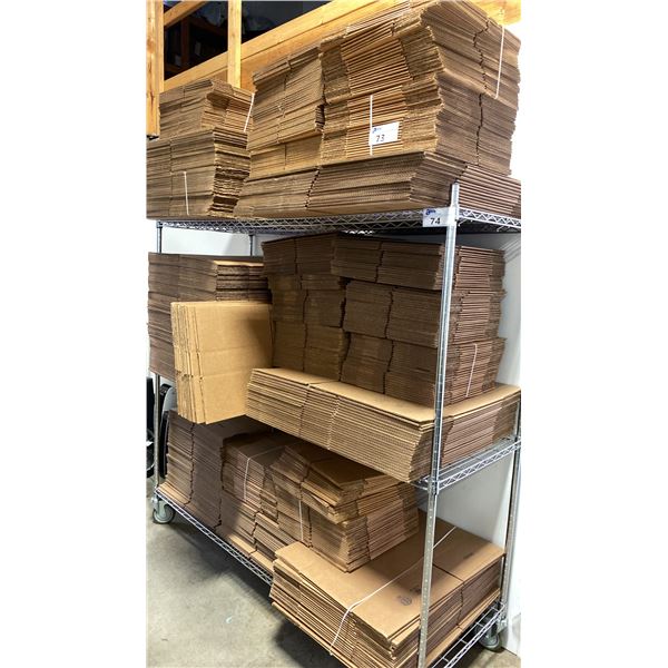 LARGE GROUP OF ASSORTED ULINE CORRUGATED CARDBOARD SHIPPING/STORAGE BOXES