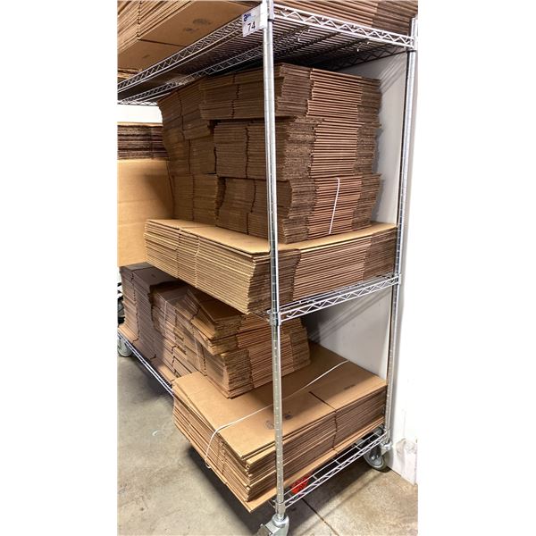 ULINE ADJUSTABLE MOBILE METRO STYLE SHELVING UNIT APPROX 72"L X 24"D X 69"H