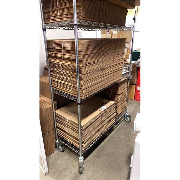 ULINE ADJUSTABLE MOBILE METRO STYLE SHELVING UNIT APPROX 48"L X 18"D X 69"H