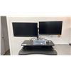 Image 1 : 2 LENOVO THINKVISION MONITORS ON VIVO DUAL SCREEN DESK RISER