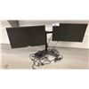 Image 2 : LG & VIEWSONIC MONITORS ON DUAL SCREEN DESKTOP STAND