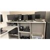 Image 1 : GROUP OF 5 ASSORTED COMPUTER MONITORS, VIEWSONIC MONITOR, COMPUTER SPEAKERS, MONITOR STANDS,
