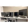 Image 2 : GROUP OF 5 ASSORTED COMPUTER MONITORS, VIEWSONIC MONITOR, COMPUTER SPEAKERS, MONITOR STANDS,
