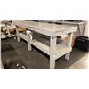 Image 2 : GREY SOLID WOOD TABLE APPROX 97"L X 30"D X 36"H