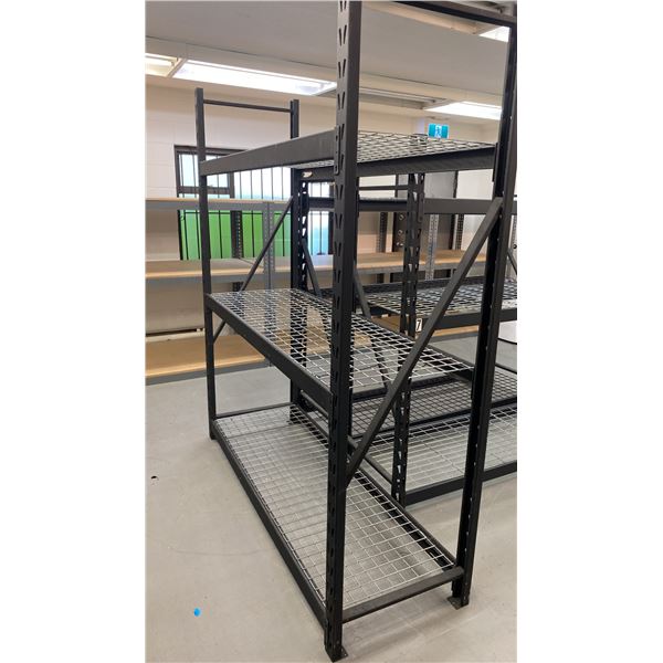 NIDEME WHALEN BLACK METAL HEAVY DUTY ADJUSTABLE SHELVING UNIT WITH MESH DECKING