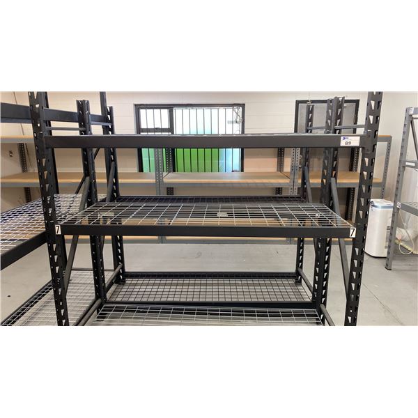 BLACK METAL HEAVY DUTY ADJUSTABLE SHELVING UNIT WITH MESH DECKING