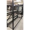 Image 1 : BLACK METAL HEAVY DUTY ADJUSTABLE SHELVING UNIT WITH MESH DECKING