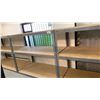 Image 1 : 3 SECTIONS OF ULINE GREY METAL WOOD TOP ADJUSTABLE STORAGE SHELVING UNITS