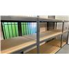Image 4 : 3 SECTIONS OF ULINE GREY METAL WOOD TOP ADJUSTABLE STORAGE SHELVING UNITS