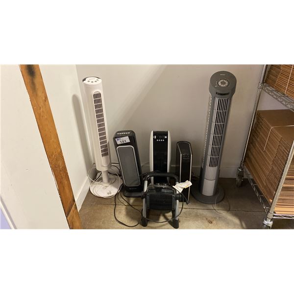 GROUP OF 6 ASSORTED FANS/HEATERS