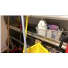 Image 3 : RANGER PRO LINE METAL SHELVING UNIT WITH ASSORTED JANITORIAL ITEMS & HARDWARE