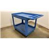 Image 2 : ULINE BLUE 2 TIER PLASTIC UTILITY CART APPROX 45"L X 25"D X 33"H