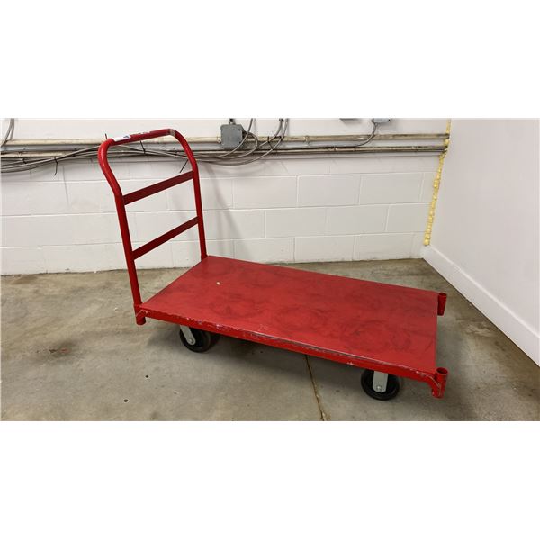 RED METAL PLATFORM TRUCK 4' X 2' PLATFORM