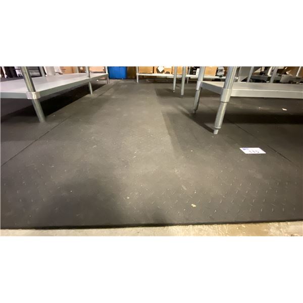 LARGE GROUP OF RUBBER FLOOR PROTECTION MATS APPROX 25 PCS, EACH MEASURES APPROX 6' X 4'